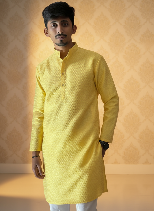 yellow men’s kurta