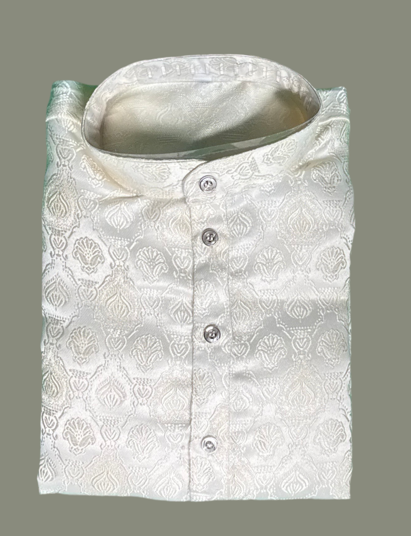 Jacquard Kurta Men’s White 1010