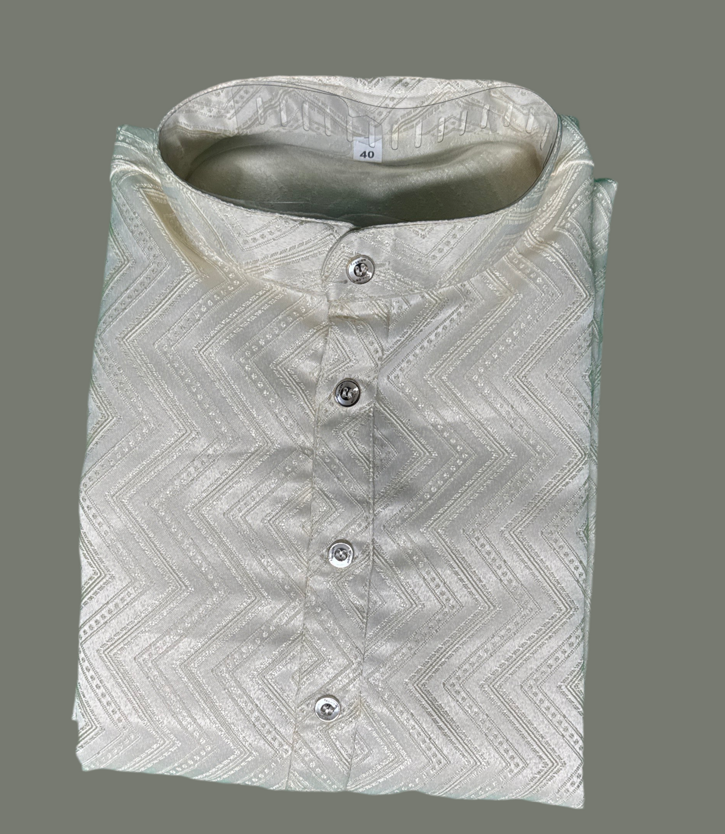 Jacquard Kurta Men’s White 1011
