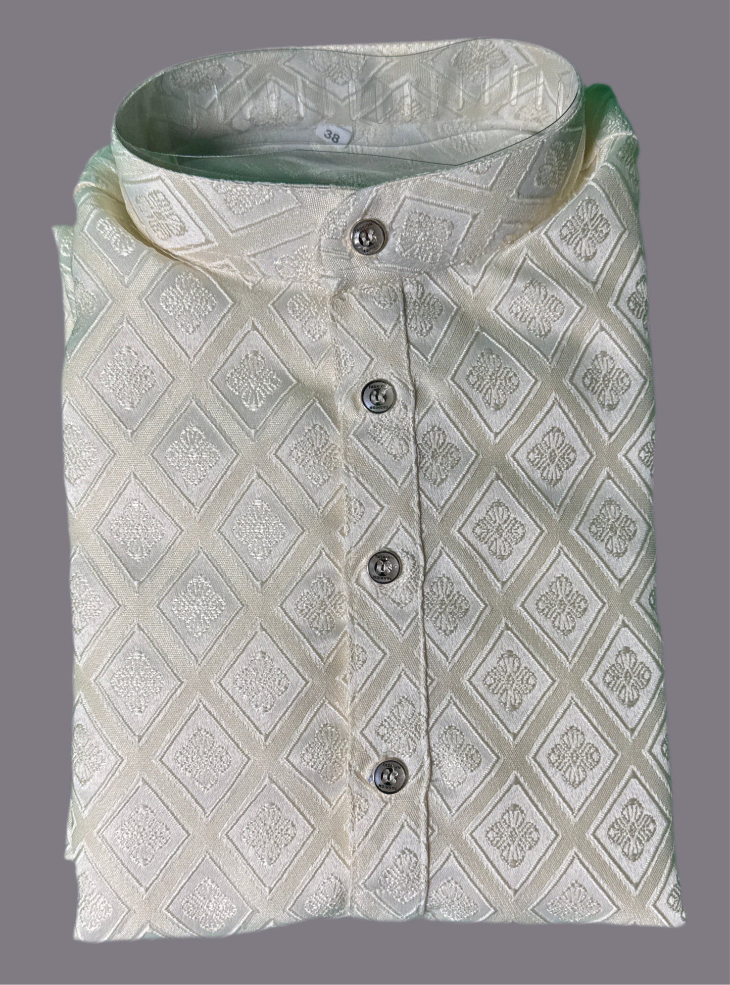 Jacquard Kurta Men’s White 1014