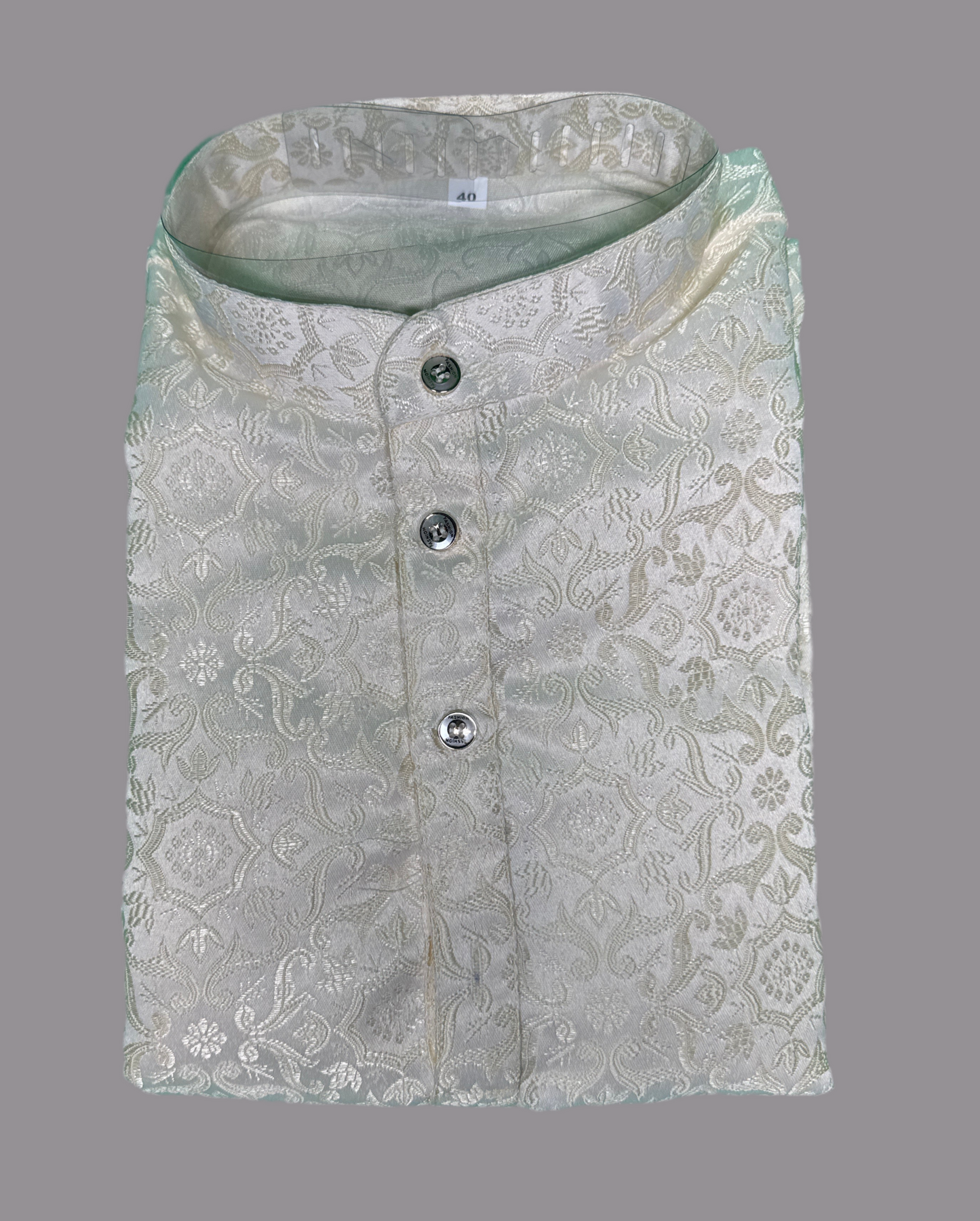 Jacquard Kurta Men’s White 1017