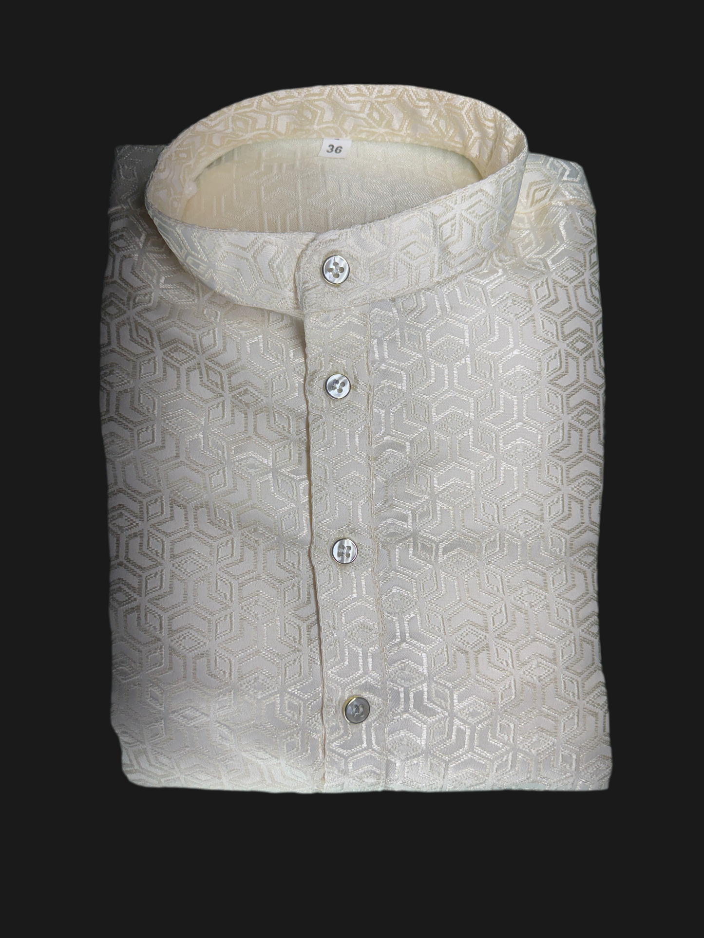 Jacquard Kurta Men’s White 1004
