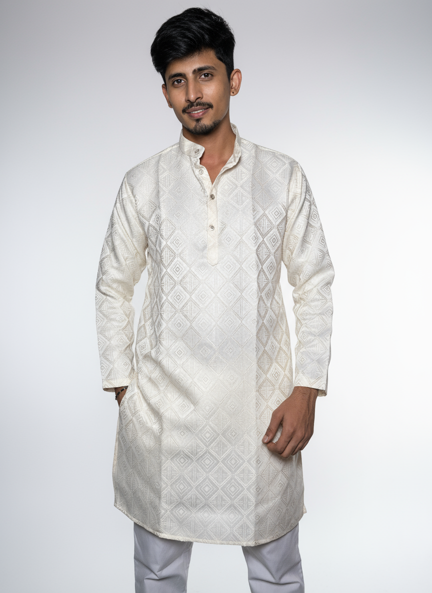 Men’s white kurta