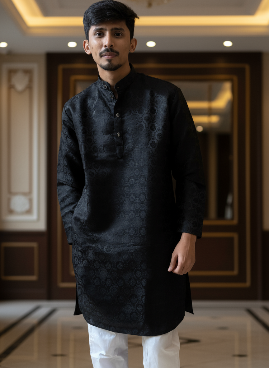 Classical black kurta