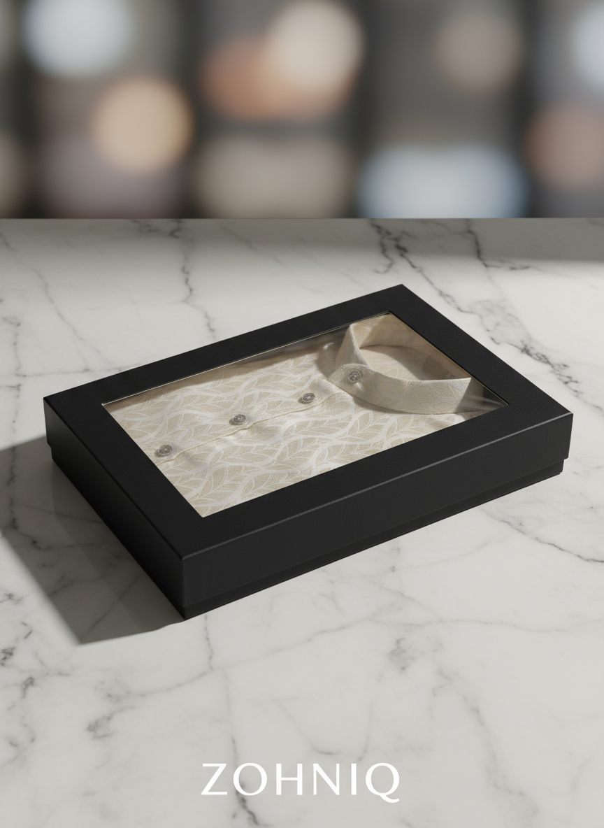 Jacquard Kurta Men’s White 1009