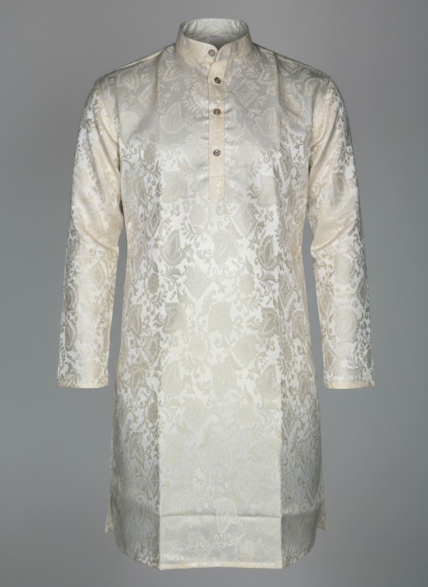 Jacquard Kurta Men’s White 1007