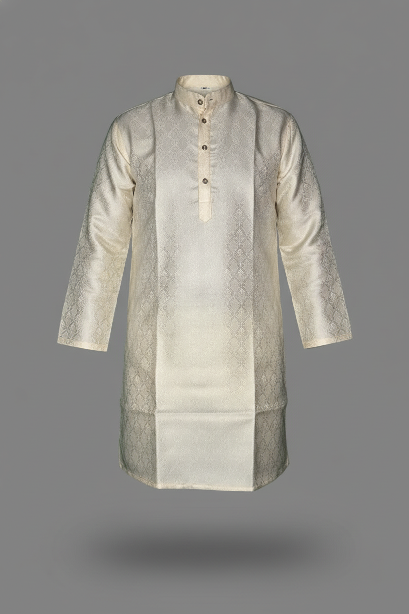 Jacquard Kurta Men’s White 1005