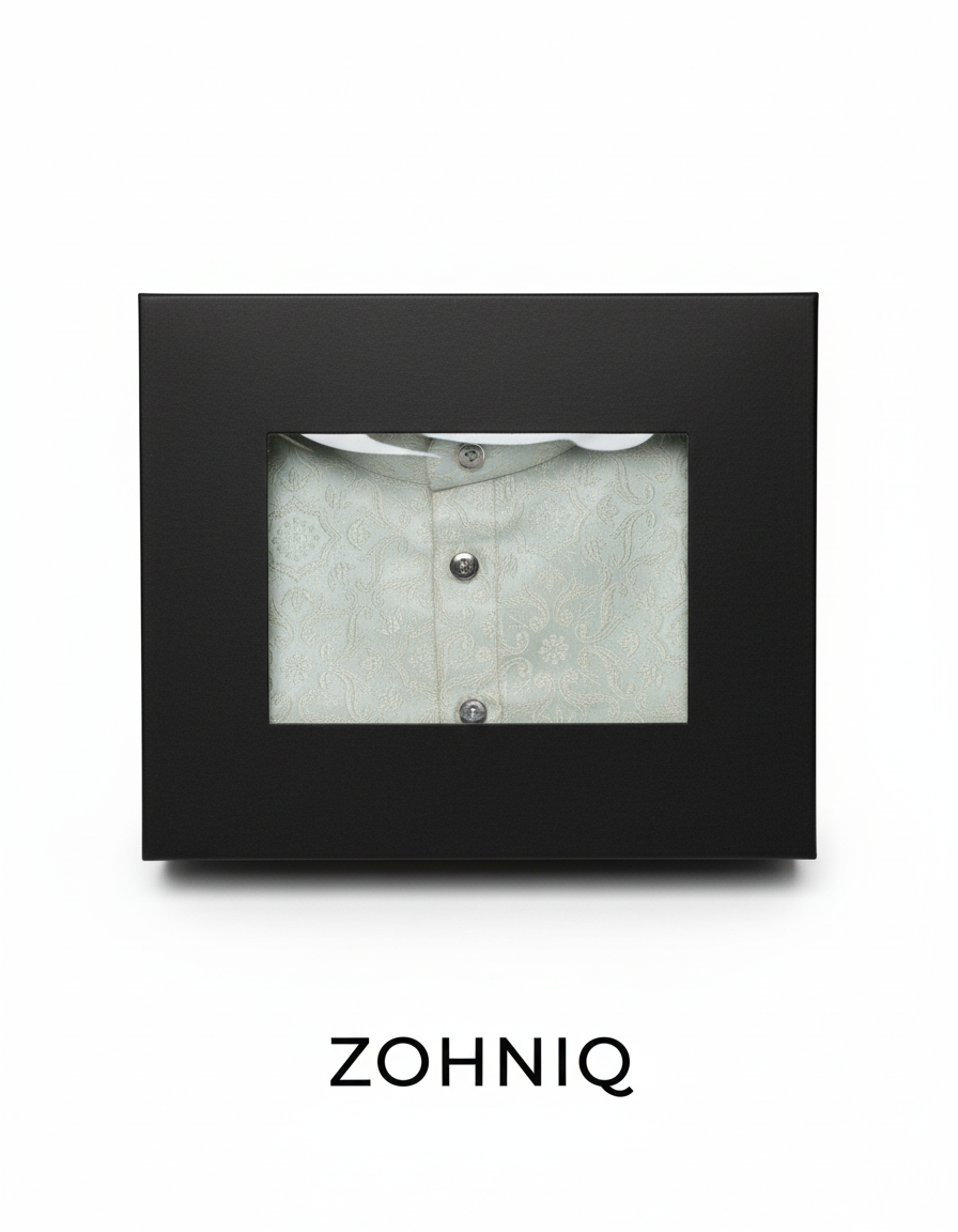 Jacquard Kurta Men’s White 1017