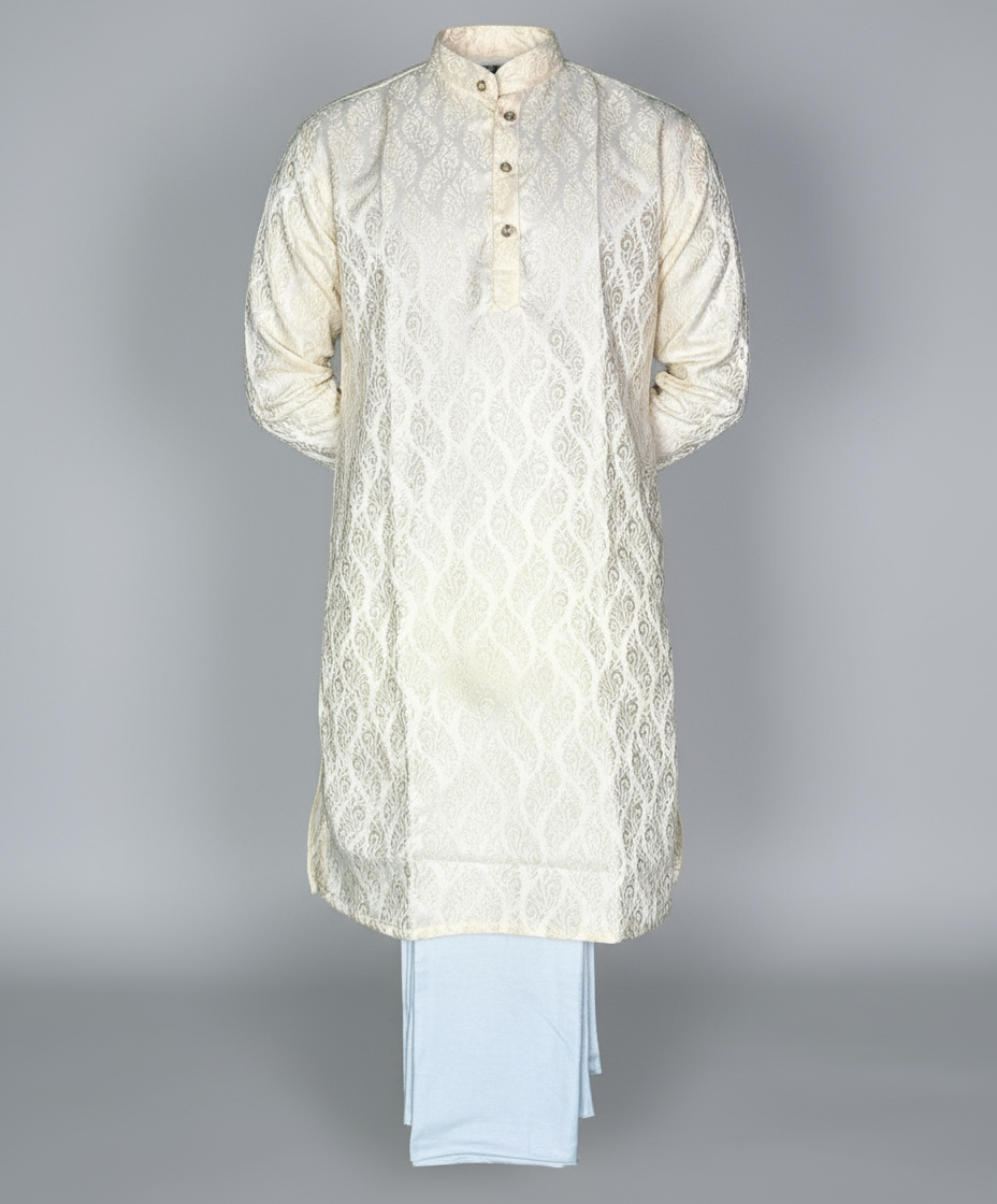 Jacquard Kurta Men’s White 1012