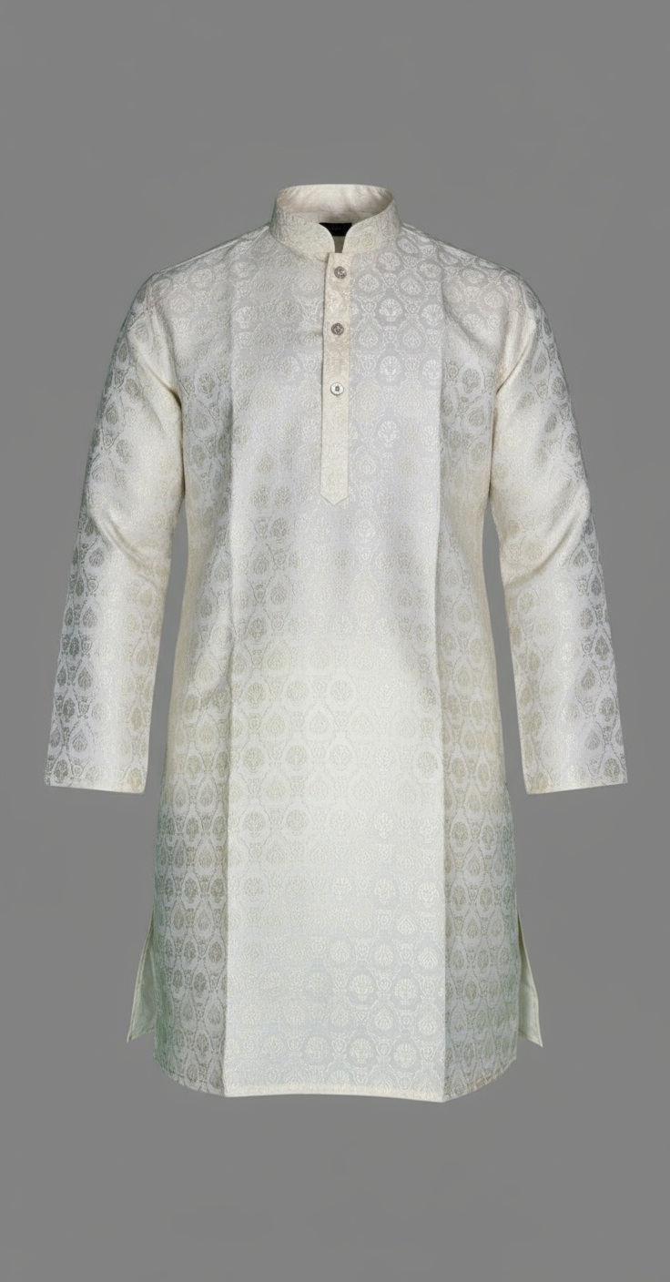 Jacquard Kurta Men’s White 1010
