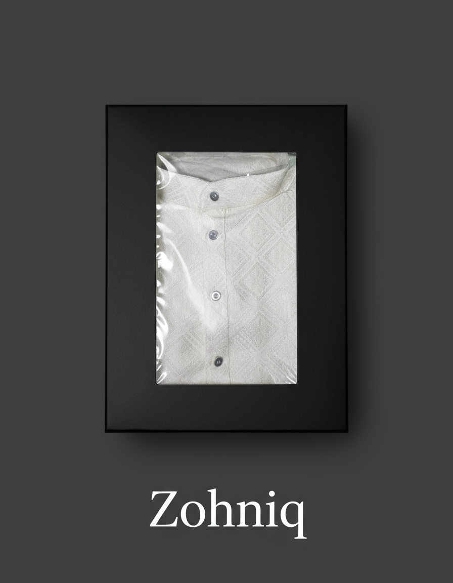 Jacquard Kurta Men’s White 1016